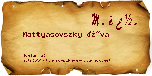 Mattyasovszky Éva névjegykártya