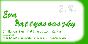 eva mattyasovszky business card